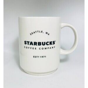 Starbucks Coffee Mug Seattle WA Est. 1971 Advertising Ceramic Cup White 2018
